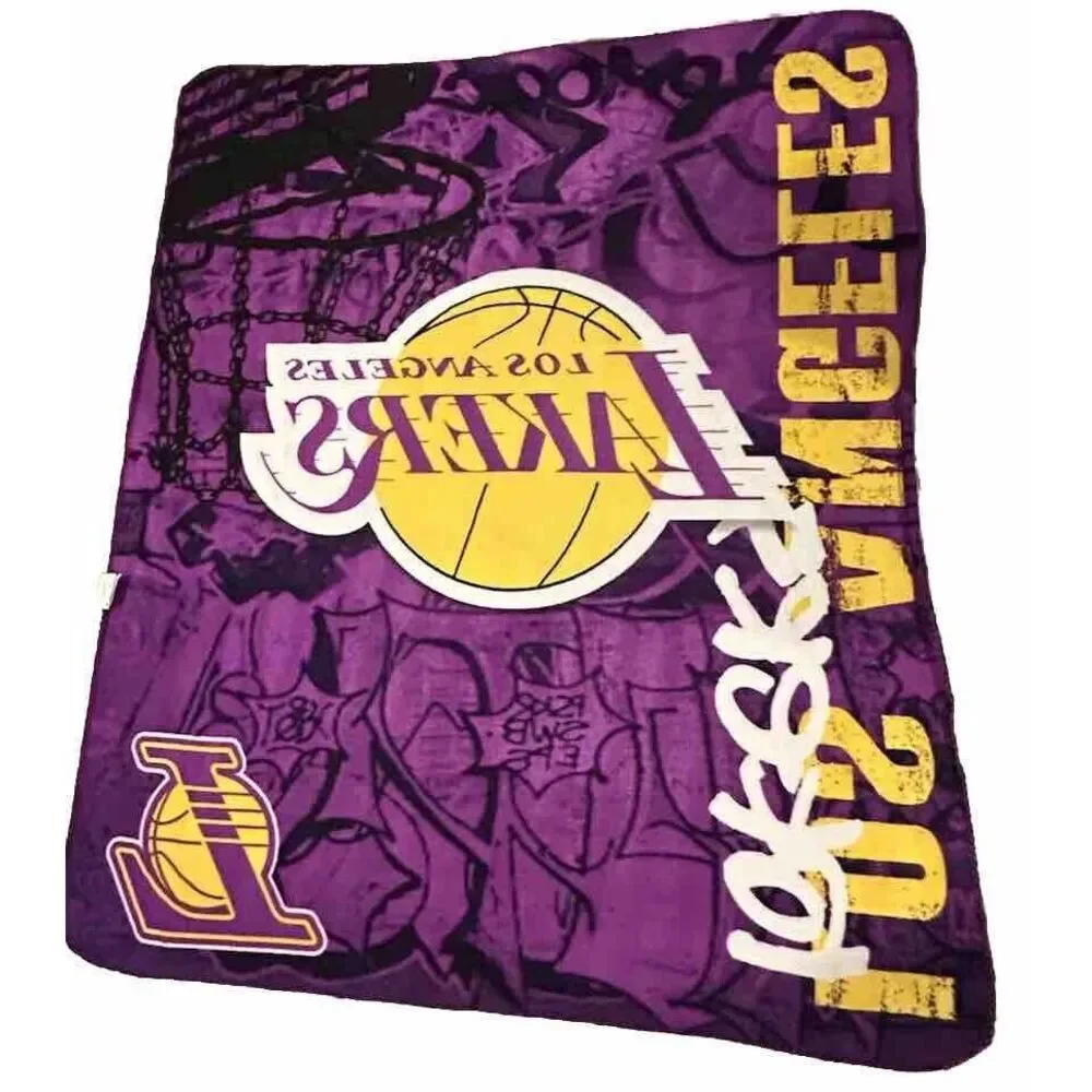 Los Angeles Lakers Graffiti Plush Throw‎ Blanket 50